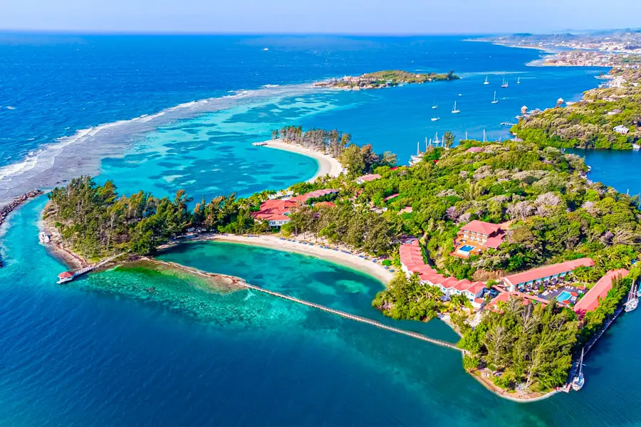 Jonathan-Roatan-Tours-Fantasy-Island-Resort Aerial view of Fantasy Island Beach Resort, Roatan